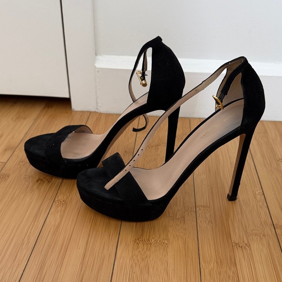 Stuart Weitzman Black Platform High Heels - Picture 1 of 7